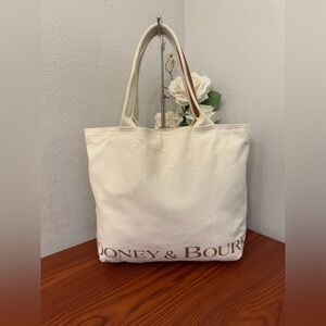 Dooney & Bourke Cream Canvas Logo Tote